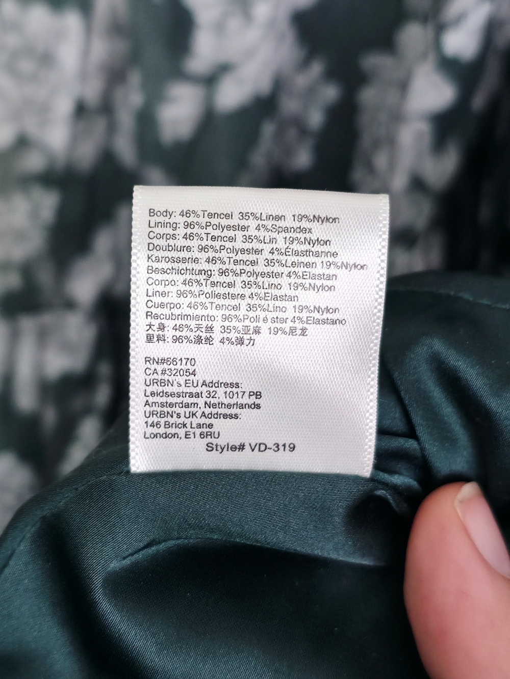 V. Chapman The Emma Dress Emerald Peony Print Floral High Low Cut Out NWT Size 0 - Picture 10 of 12